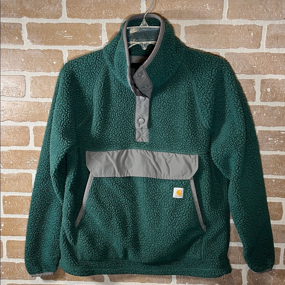 Carhartt Green and Gray Fleece Sweatshirt